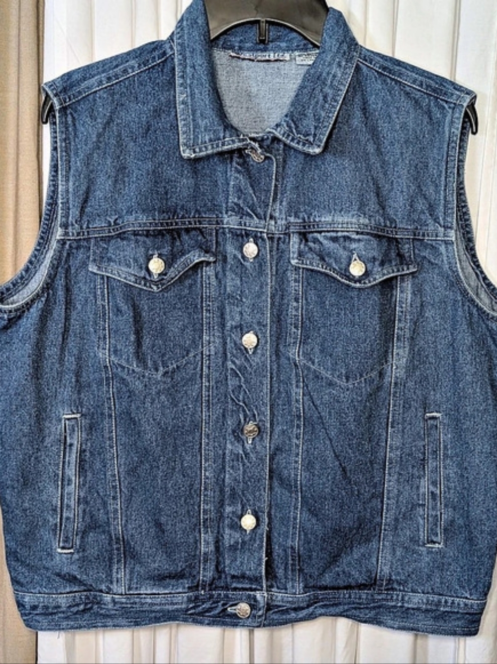 Westport Ltd. Denim Vest Blue Size Medium